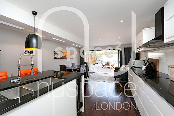 kitchen side extension balham with flat roof and sky lights