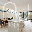 kitchen side extension fulham with sloping glass roof