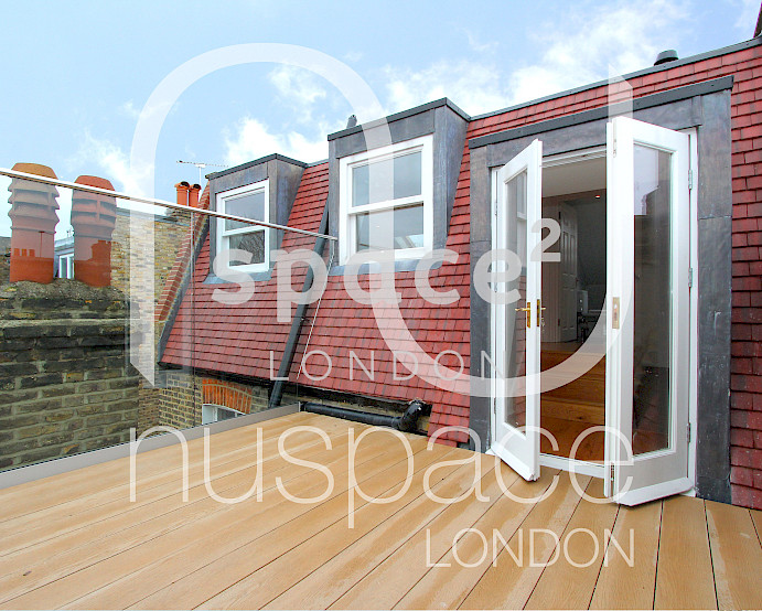 loft conversion with roof terrace in fulham