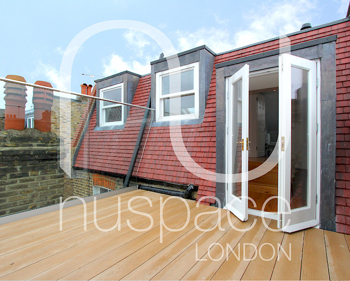 loft conversion with roof terrace in fulham