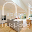 kitchen side extension chiswick with sloping roof and velux windows