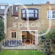 kitchen side extension chiswick with sloping roof and velux windows